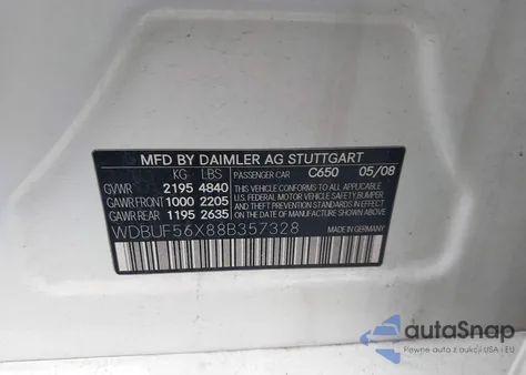 2008 Mercedes-Benz E 350 из США, поврежденный, VIN WDBUF56X88B357328